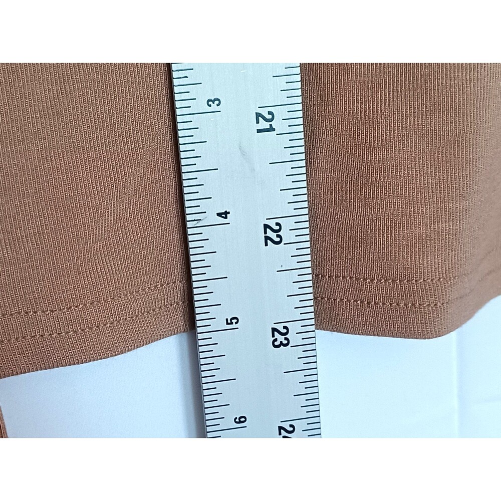 Women’s M Brown Solid Turtleneck Knit Long Sleeve Stretch Pullover Top - Picture 4 of 6